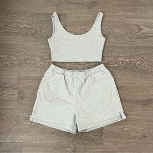 Brandy melville john galt grey tank and shorts set